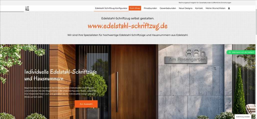 PIXITEC | Edelstahl-Schriftzug Webseite |